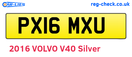 PX16MXU are the vehicle registration plates.
