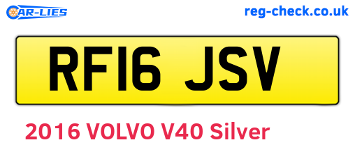 RF16JSV are the vehicle registration plates.