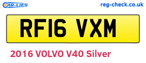 RF16VXM are the vehicle registration plates.