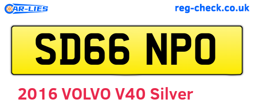 SD66NPO are the vehicle registration plates.