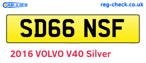 SD66NSF are the vehicle registration plates.