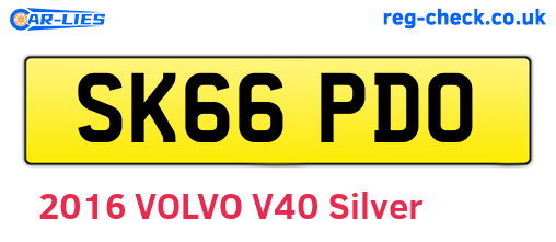 SK66PDO are the vehicle registration plates.