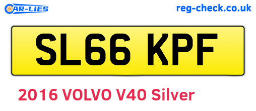 SL66KPF are the vehicle registration plates.