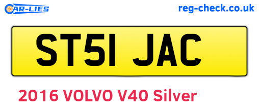 ST51JAC are the vehicle registration plates.