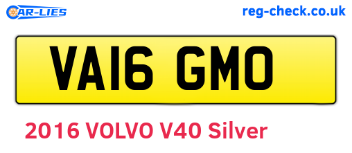 VA16GMO are the vehicle registration plates.