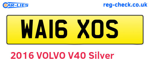 WA16XOS are the vehicle registration plates.