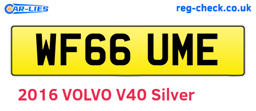 WF66UME are the vehicle registration plates.