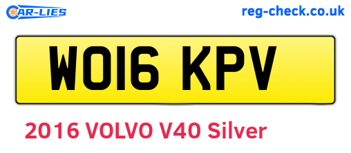 WO16KPV are the vehicle registration plates.