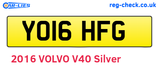 YO16HFG are the vehicle registration plates.