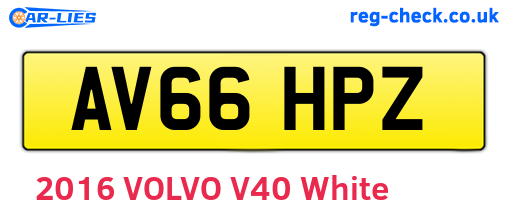 AV66HPZ are the vehicle registration plates.