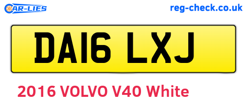 DA16LXJ are the vehicle registration plates.