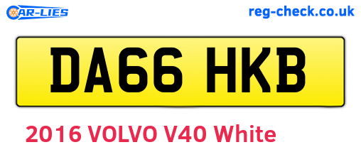 DA66HKB are the vehicle registration plates.