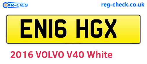 EN16HGX are the vehicle registration plates.