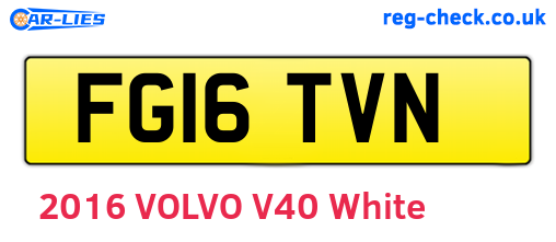 FG16TVN are the vehicle registration plates.