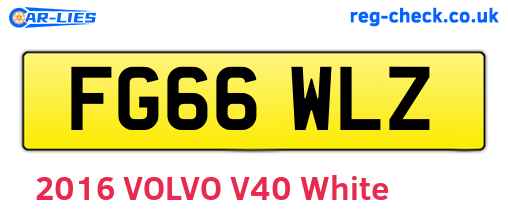 FG66WLZ are the vehicle registration plates.