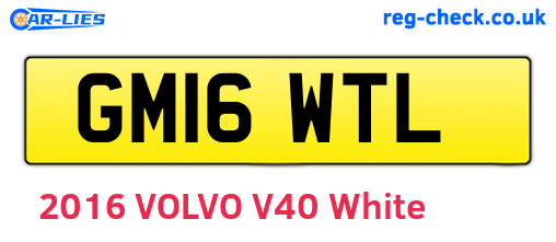 GM16WTL are the vehicle registration plates.