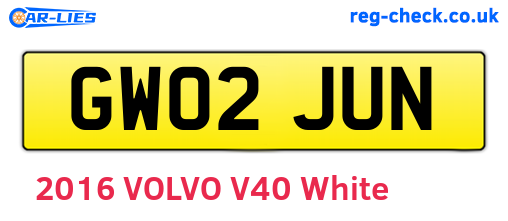 GW02JUN are the vehicle registration plates.