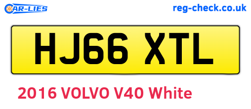 HJ66XTL are the vehicle registration plates.