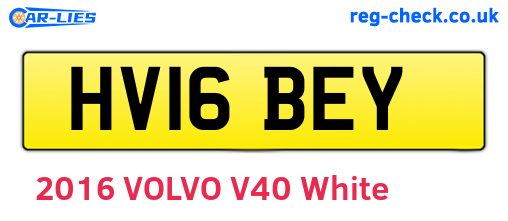 HV16BEY are the vehicle registration plates.