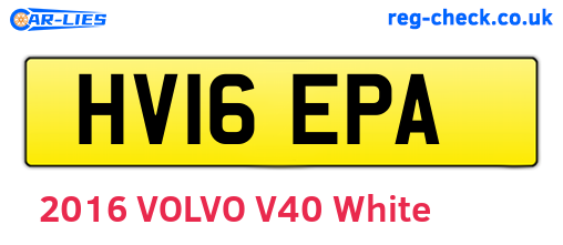 HV16EPA are the vehicle registration plates.