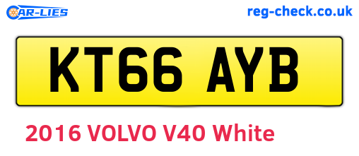 KT66AYB are the vehicle registration plates.