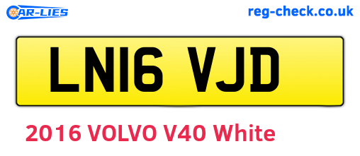 LN16VJD are the vehicle registration plates.