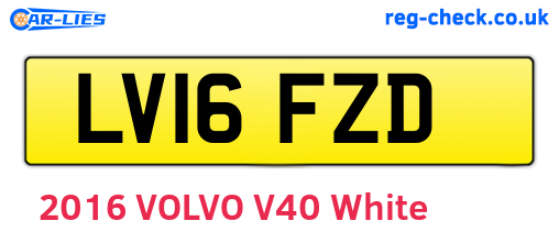 LV16FZD are the vehicle registration plates.