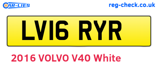 LV16RYR are the vehicle registration plates.