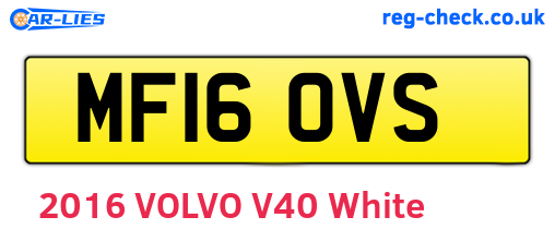 MF16OVS are the vehicle registration plates.