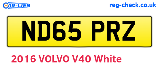 ND65PRZ are the vehicle registration plates.