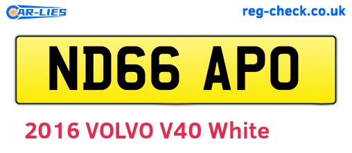 ND66APO are the vehicle registration plates.