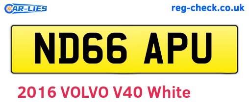 ND66APU are the vehicle registration plates.