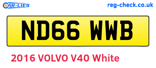 ND66WWB are the vehicle registration plates.