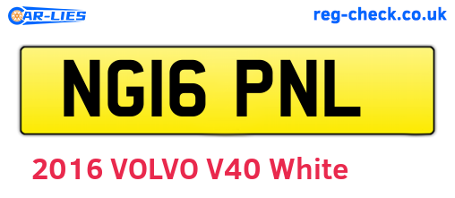 NG16PNL are the vehicle registration plates.