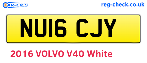 NU16CJY are the vehicle registration plates.