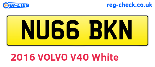 NU66BKN are the vehicle registration plates.