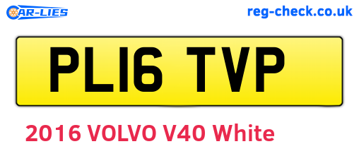 PL16TVP are the vehicle registration plates.