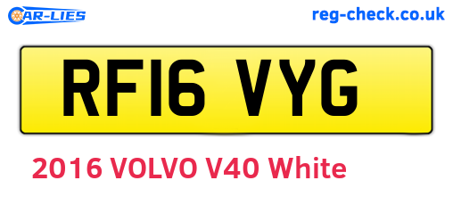 RF16VYG are the vehicle registration plates.