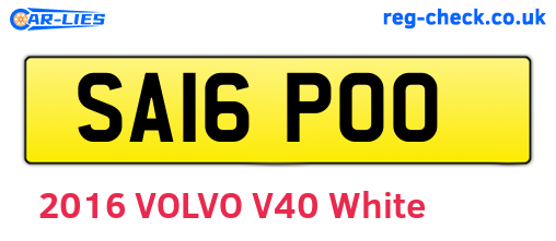 SA16POO are the vehicle registration plates.