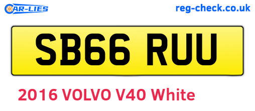 SB66RUU are the vehicle registration plates.