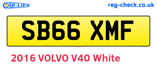 SB66XMF are the vehicle registration plates.