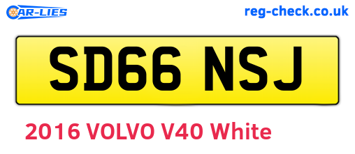 SD66NSJ are the vehicle registration plates.