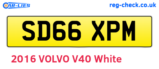 SD66XPM are the vehicle registration plates.