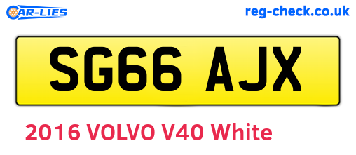 SG66AJX are the vehicle registration plates.