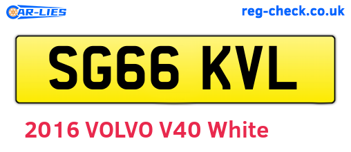 SG66KVL are the vehicle registration plates.