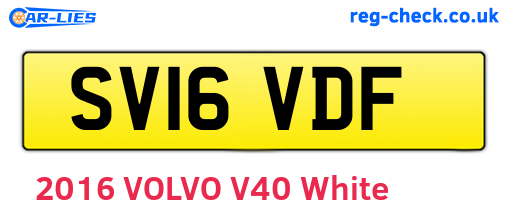 SV16VDF are the vehicle registration plates.