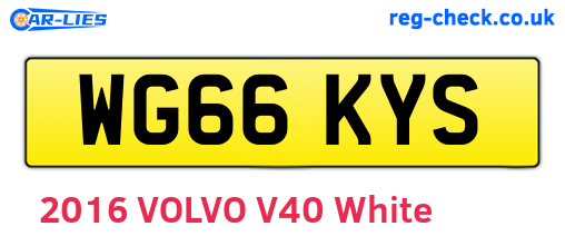 WG66KYS are the vehicle registration plates.