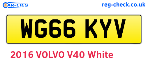 WG66KYV are the vehicle registration plates.