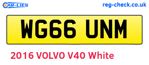 WG66UNM are the vehicle registration plates.