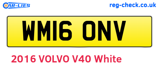 WM16ONV are the vehicle registration plates.